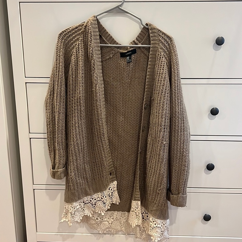 Tan cardigan